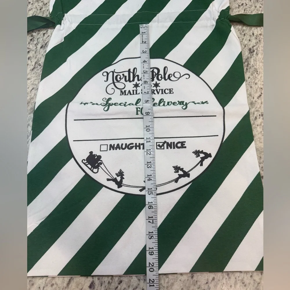 North Pole Mail Service Green and White Gift Bag.  I have 2 of these available.